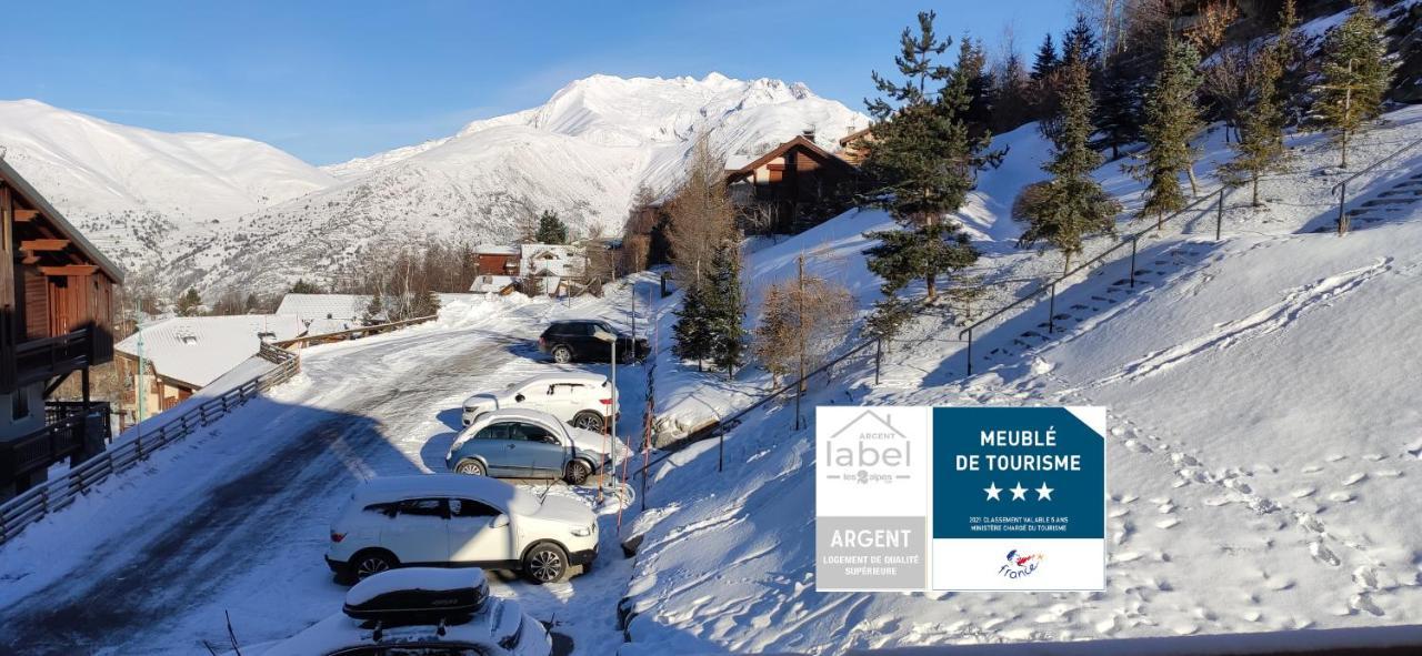 T2 Meuble Tourisme 3 Etoiles, Pied Des Pistes-Parking Prive Avec Balcon Et Superbe Vue Appartement Les Deux Alpes Buitenkant foto